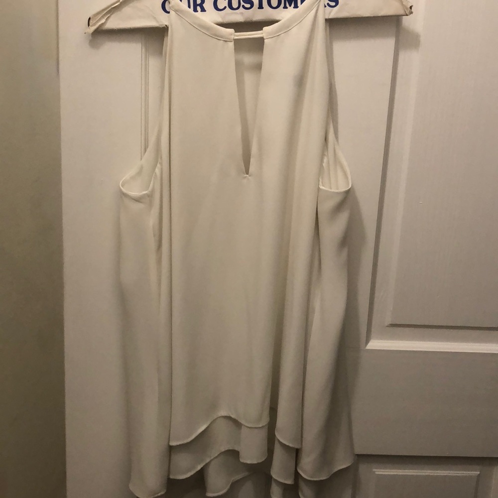 Banana Republic White Keyhole sleeveless Blouse -S